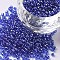 12/0 Glass Seed Beads, Trans. Colours Lustered, Round, Blue, 2mm, Hole: 1mm, 30000pcs/pound