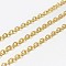 Iron Textured Cable Chains, Unwelded, with Spool, Oval, Golden, 4x3x1mm, about 32.8 Feet(10m)/roll