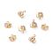 Brass Ear Nuts, Nickel Free, Earring Backs, with Loop, Long-Lasting Plated, Real 14K Gold Plated, 8.3x7x3.7mm, Hole: 0.8mm