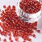 6/0 Glass Seed Beads, Trans. Colours Lustered, Round, Red, 4mm, Hole: 1.5mm, about 500pcs/50g, 50g/bag, 18bags/2pounds