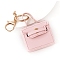 Portable PU Leather Bag Keychain, Pink, 60x50mm