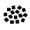 2-Hole Opaque Glass Seed Beads, Square, Black, 5x4.5~5.5x2~2.5mm, Hole: 0.5~0.8mm