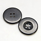 樹脂ボタン  染め  フラットラウンド  ブラック  22x3mm&nbsp;RESI-D033-22mm-02-1