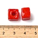 手作りランプワークビーズ  キューブ  レッド  8.5~10x8.5~10.5x8~10.5mm  穴：4mm&nbsp;LAMP-B025-01A-08-2