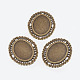Tibetan Style Cabochon Connector Setting&nbsp;TIBEP-EA094YKG-AB-LF-1