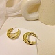 合金スタンドピアス  スプリットのピアス  ゴールドカラー  23x23mm&nbsp;WG64463-38-1