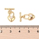 真鍮製マンテル  プラスチック付き  ロックハート  18KGP本金メッキ  13.5x8.5x6.5mm  バー：4x11x2.5mm&nbsp;KK-B111-04G-3