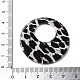 アクリルパーツ  フラットラウンド  ヒョウ  ブラック  40.5x2.5mm  穴：1.6mm&nbsp;OACR-I016-09B-3