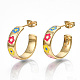 Brass Enamel Stud Earrings&nbsp;EJEW-T014-07G-NF-1