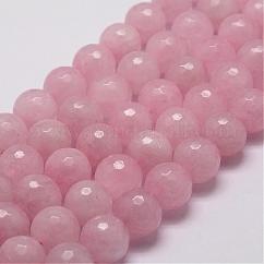 Natural Rose Quartz Beads Strands, Faceted, Round, 6mm, Hole: 1mm, about 61pcs/strand, 14.9 inch~15.1 inch