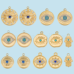 14pcs 7 styles 304 Stainless Steel Pendants&nbsp;STAS-BBC0006-33
