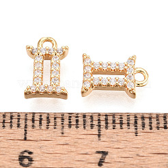 Brass Micro Pave Cubic Zirconia Charms&nbsp;KK-N263-148J-G