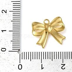 304ステンレスペンダント  ちょう結びチャーム  18KGP本金メッキ  14x15.5x2mm  穴：2mm&nbsp;STAS-Z074-02G-07