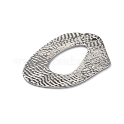 304ステンレスペンダント  テクスチャ  イレギュラーオーバルチャーム  アンティークシルバー  32.5x24x1mm  穴：1.5mm&nbsp;STAS-L280-05AS-01