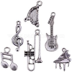 Sets of Musical Instruments Tibetan Style Alloy Pendants&nbsp;TIBEP-PH0004-17AS