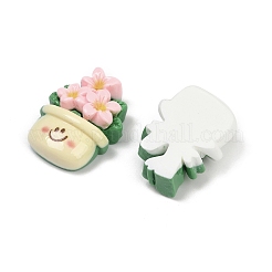 オペーク樹脂カボション  鉢植え  ミックスカラー  22.5~28x21~23.5x10~12mm&nbsp;RESI-K043-22