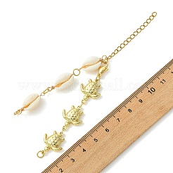 Summer Beach Natural Cowrie Shell & 304 Stainless Steel Turtle Link Chain Bracelet Making&nbsp;AJEW-JB01619