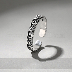 Auspicious Cloud Pattern 925 Sterling Silver Adjustable Cuff Rings&nbsp;FS-WG18D46-01