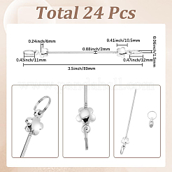 24Pcs Stainless Steel Beadable Keychain Bar for Jewelry Making DIY Crafts&nbsp;AJEW-SC0031-55A