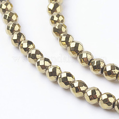 Non-Magnetic Synthetic Hematite Beads Strands&nbsp;G-G092-3mm-1