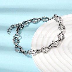 304 Stainless Steel Link Chain Bracelet & Necklace Jewelry Sets&nbsp;SJEW-L199-20P
