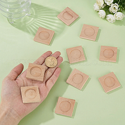 木製カボションセッティング  正方形  パパイヤホイップ  34.5~35x35~36x5mm  内径：25mm&nbsp;WOOD-WH0124-162A