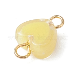 6Pcs 6 Colors Acrylic Bead in Bead Heart Connector Charms&nbsp;PALLOY-JF03342-01