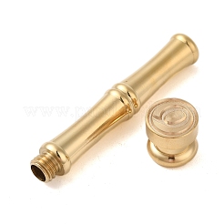 Golden Tone Brass Wax Seal Stamp Head with Bamboo Stick Shaped Handle&nbsp;LS-STAM-K001-05G-Q