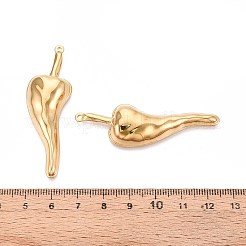304ステンレススチール製チリペッパービッグペンダント  イオンプレーティング（ip）  18KGP本金メッキ  57x18x7mm  穴：1.6mm&nbsp;STAS-T067-42G