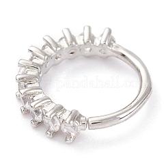 ピアス  真鍮マイクロパヴェクリアキュービックジルコニアフープノーズリング  フープピアス  プラチナ  10.5x11.5x2.5mm  ピン: 18ゲージ(1mm)  内径：7.8mm&nbsp;AJEW-P017-02P