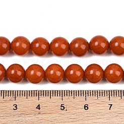 染め加工天然石ホワイトジェイドビーズ連売り  スムーズなラウンド  レッドオレンジ  8mm  穴：0.9~1mm  約48~50個/連  14.96''~15.35''（38~39センチメートル）&nbsp;GG-CBAD029-A03-8mm