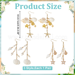 3 Pairs 316 Surgical Stainless Steel Dangle Earrings&nbsp;EJEW-WR00007