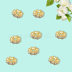 120個真鍮ラインストーンスペーサービーズ  グレードA  ウェーブエッジ  ロンデル  クリスタル  12x4mm&nbsp;RB-PA0001-03G-01