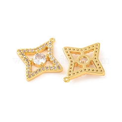 Brass Micro Pave Clear Cubic Zirconia Pendants&nbsp;KK-U017-10H-G