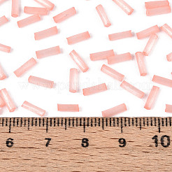 ガラス竹ビーズ  模造キャットアイ  ライトサーモン  6.5~7x1.5~2mm  穴：0.8~1mm  約1515個/50g&nbsp;X-SEED-N007-28K