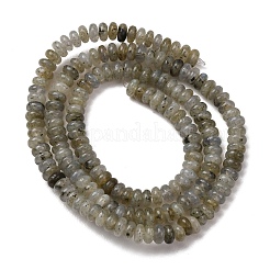 天然石ラブラドライトビーズ連売り  ロンデル  4~5x2mm  穴：0.8mm  約163~168個/連  14.96~15.35インチ（38~39cm）&nbsp;G-S366-091B