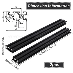 Vスロット  アルミ異形押出  3Dプリンター部品とCNC DIY用のリニアレール  電気泳動黒  401x40x20mm&nbsp;FIND-WH0037-53B