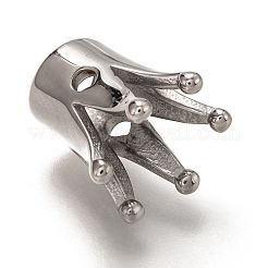 変色しない304ステンレススチールビーズ  クラウン  ステンレス鋼色  13.5x11x12.5mm  穴：1.8mm  5mm内径&nbsp;LS-STAS-L243-053P