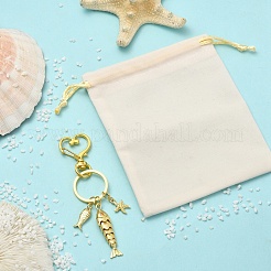 Ocean Brass Micro Pave Cubic Zirconia & Alloy Keychains&nbsp;KEYC-YW00273