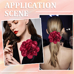 Flower Polyester Brooches&nbsp;JEWB-WH20008-04C