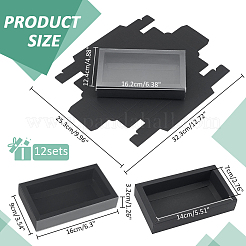 Foldable Paper Drawer Boxes with Clear Plastic Cover&nbsp;CON-WH0095-68A-04