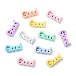 不透明なアクリルビーズ  良い言葉  ミックスカラー  13.5x30x8.5mm  穴：2.5mm&nbsp;SACR-CJC0001-35