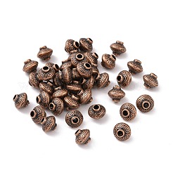 チベット風合金スペーサービーズ  カドミウムフリー＆ニッケルフリー＆鉛フリー  赤銅鉱  5.4x6.3mm  穴：1mm&nbsp;RLF1152Y-NF