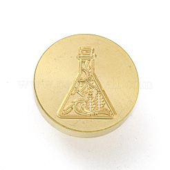 ワックスシーリング真鍮スタンプヘッド  ボトル模様  ワックスシーリングスタンプ用  ゴールドカラー  25x14.5mm  穴：7mm&nbsp;LS-AJEW-G056-01G