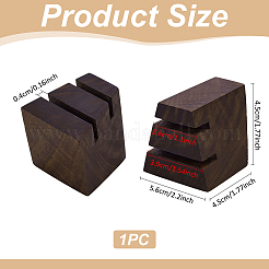 2スロット木製指輪ディスプレイスタンド  ココナッツブラウン  5.6x4.5x4.5cm&nbsp;RDIS-WH0006-33