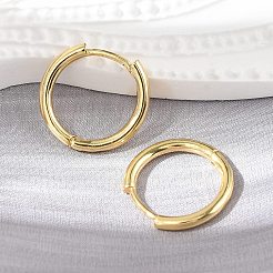 Brass Huggie Hoop Earrings&nbsp;KK-D160-55G
