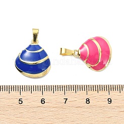 合金エナメルチャーム  貝殻の形のチャーム  ゴールドカラー  ミックスカラー  18.5x16.5x3.5mm  穴：6x3mm&nbsp;PALLOY-JF05310