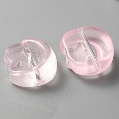 透明ガラスビーズ  スターとムーン  パールピンク  14x12x6mm  穴：1.2mm&nbsp;GLAA-TAC0020-05H