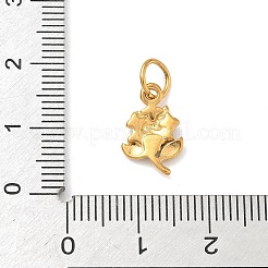 304ステンレススチールチャーム  エナメル  丸カン付き  ゴールドカラー  花  14x9x2mm  穴：4mm&nbsp;STAS-D206-06B-G