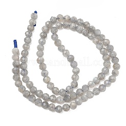 天然石ラブラドライトビーズ連売り  ファセット（32ファセット）  ラウンド  4mm  穴：0.9mm  約93個/連  15.16インチ（38.5cm）&nbsp;G-L642-F07-4mm